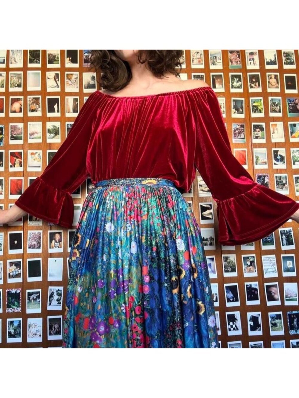 Red Velvet Ruffle Top - Picture 4 of 7